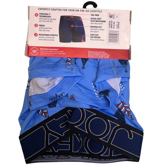 Jockey Men's Active Microfiber Stretch Boxer Briefs Christmas Trees Size Large L - Picture 2 of 2